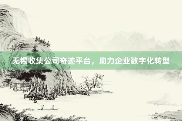 无锡收集公司奇迹平台,助力企业数字化转型